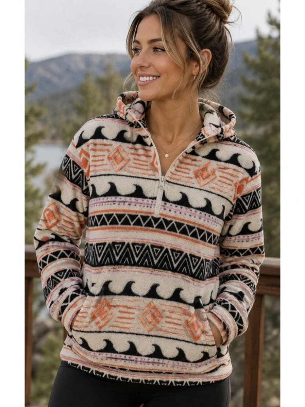 Women's O'Neill Sierra Fleece 1/2 Zip Pullover Jacket Hoodie